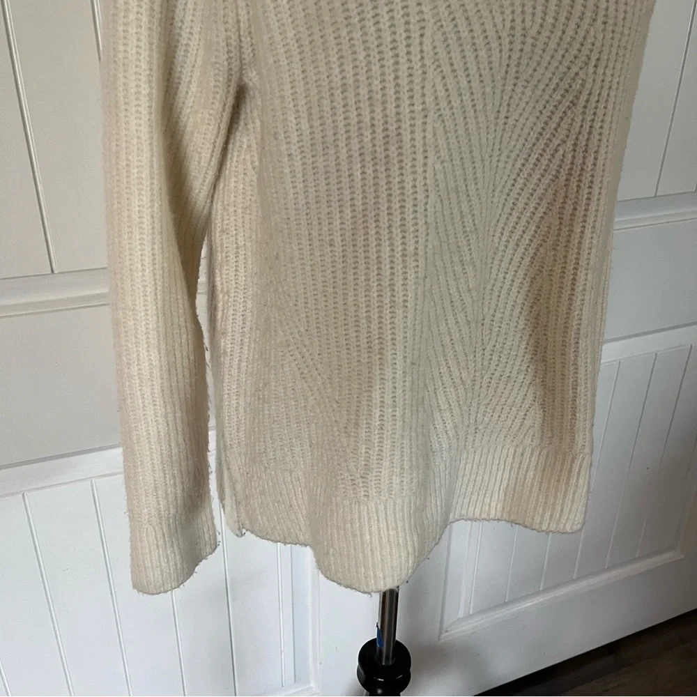 Madewell Cream Ivory Cotton Wool Turtleneck Knit Pullover Sweater - Medium